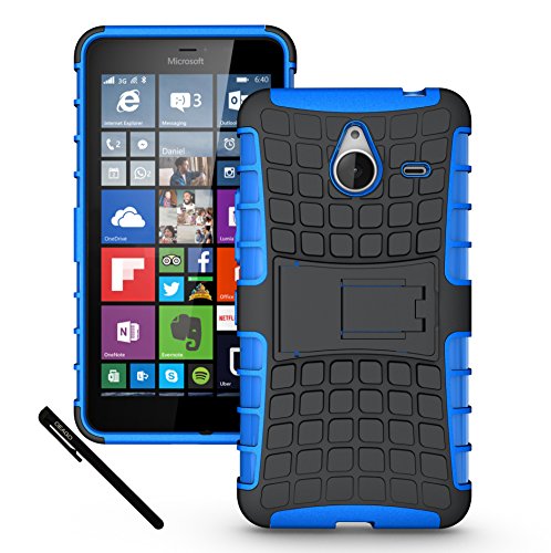 Microsoft Nokia Lumia 640 XL Case Cover - Tough Rugged Dual Layer Protective Case with Kickstand for Microsoft Nokia Lumia 640 XL (Not for Lumia 640) - Blue