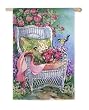 Wicker Chair Bouquet Silk Reflections Garden Size Flag