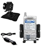 Gomadic for the PalmOne palm Treo 650 - PalmOne Treo 650 Auto Bean Bag Dash Holder with Car Charger - Uses Gomadic TipExchange