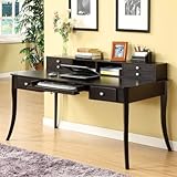 Agatha Console Computer Office Desk in Espresso Finish by Furniture of Amer ....