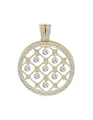 14K Yellow Gold Diamond Dashing Diamonds Pendant (chain NOT included)