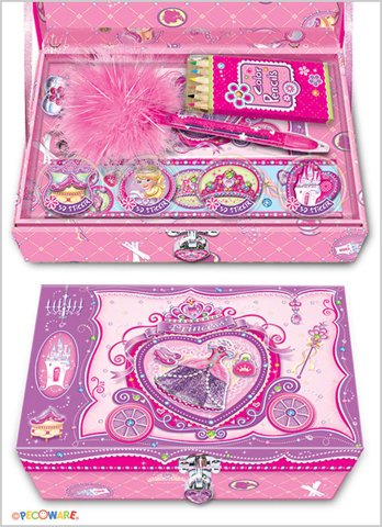 Pecoware Princess Rose Slippers Trinket Box with Accessories & Lock