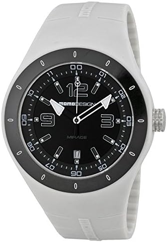 Momo Design Mirage Black Dial White Silicone Mens Watch MD4006GL-21