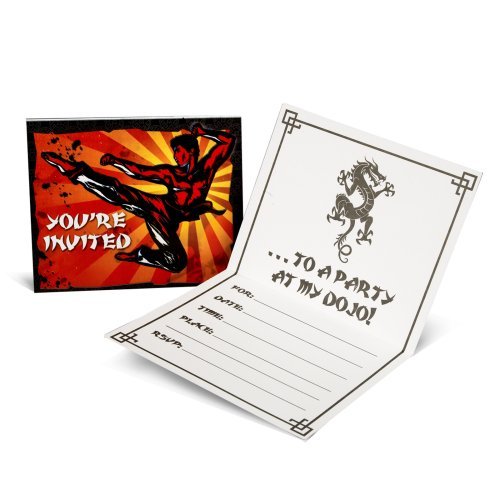 Martial Arts Invitations (8) Party Supplies