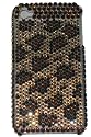 Iphone 4 4g Diamond Pearl Rhinestone Bling Case Cover Leopard  Design With Screen Protector