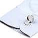 HJ Men's Jewelry Round Button Cover Substitute to Traditional Cuff Links Color Silver Plating