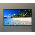 Statt 79,00 Euro jetzt nur noch 48,00 Euro !!! Wandbild xxl auf echter Leinwand gerahmt (Blue_Beach-70x120cm) modern & g�nstig Deko Bilder am Strand fertig gerahmt mit Keilrahmen riesig. Ausf�hrung sch�ner Kunstdruck auf echter Leinwand als Wandbild mit Rahmen. Preiswerter als �lbild Gem�lde Foto Poster Plakat mit Bilderrahmen. Bild Typ Deko Wohnzimmer Natur Strand Wasser Meer Wald Pflanzen Palmen. Made in Germany
