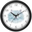 White Persian Cat - JP - Wall Clock by WatchBuddy Timepieces (White Frame)