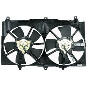 03-06 NISSAN 350Z 350-Z / 03-07 INFINITI G35 G-35 (2DR) / 03-06 INFINITI G35 G-35 (4DR) AC CONDENSER + RADIATOR COOLING FAN (W/ SHROUD, W/ MOTOR) (DUAL FUNCTION) 04 05 2003 2004 2005 2006 2007