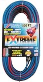 US Wire 98100 14/3 100-Foot SJEOW TPE Cold Weather Extension Cord Blue with Lighted Plug