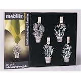 Flower Pots Pewter Tablecloth Weights - Set of 4