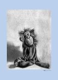 Oopsy Daisy Charcoal Monkey Canvas Wall Art, Blue, 10' x 14' [並行輸入品]