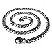 Men's 8.0mm Wide Stainless Steel Necklace Curb Chain Link Black Polished 14~40 Inch