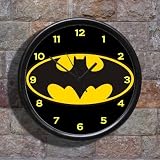 Batman The Dark Knight Logo On Black Wall Clock