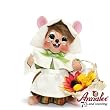 6" Pilgrim Girl Mouse By Annalee