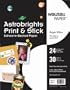 Wausau Astrobrights Print and Stick Adhesive Backed Heavy Duty Paper, 24 lb, 8.5 x 11 Inches, White, 30 Sheets (70971)
