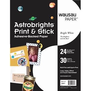 Wausau-Astrobrights-Print-and-Stick-Adhesive-Backed-Heavy-Duty-Paper-24-lb-8-5-x-11-Inches-White-30-Sheets-70971-