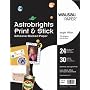 Wausau Astrobrights Print and Stick Adhesive Backed Heavy Duty Paper, 24 lb, 8.5 x 11 Inches, White, 30 Sheets (70971)