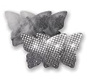 Nippies Dark Silver Sequin Satin Butterfly Waterproof Self Adhesive Fabric Nipple Cover Pasties