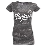 IMAGE OF 5TH AND OCEAN CLOTHING USC Trojans Marble Wash Women's NCAA Tee Shirt, Grey