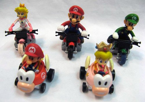 Mario Bro: Mini Mario Kart Bikes & Cars Figure Set