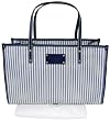 KATE SPADE TICKING STRIPE NAVY CARSON TOTE