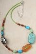 Necklace - Horn and Turquoise, Beaded