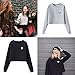 Fedi Apparel Womens Long Sleeve Hoodie Pullover Blouse Pattern Sweatshirt Grey