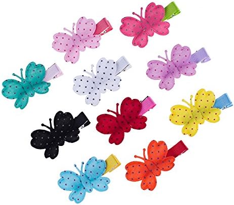 Liana Mai Baby Hair Clips Ribbon Alligator Style Butterfly Polka Dot