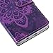 Galaxy S7 Edge Case,CASELAND [Premium Flip] PU Leather Wallet Stand Protective Cover Case for Samsung Galaxy S7 Edge - Purple Flower