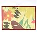 4 Bamboo Placemats Red Border, Tropical Flower Pattern