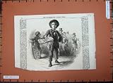 1862 STREET SCENE NEWSBOY NEWSPAPER ANTIQUE PRINT