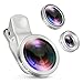 AMIR For iPhone Lens, 0.4X Wide Angle Lens + 180Â°Fisheye Lens & 10X Macro Lens (Screwed Together), Cell Phone Lens for iPhone Camera Lens for iPhone 7 Plus, 8, 7, 6s, Samsung & Smartphones(Silver)