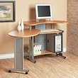 Desk with roll-out Return in Oak Finish By Mylex Furniture