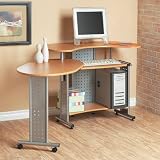 Desk with roll-out Return in Oak Finish By Mylex Furniture