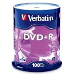 #1: Verbatim 95098 4.7 GB 1x-16x Branded Recordable Disc DVD+R, 100 Disc Spindle