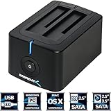 Sabrent USB 3.0 to SATA Dual Bay External Hard Drive Docking Station for 2.5 or 3.5in HDD, SSD with Hard Drive Duplicator/Cloner Function [4TB Support] (EC-HDD2)