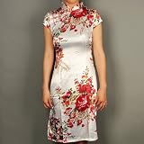 51m1komERWL. SL160  Rayon Tradition Mini Cheongsam Dress White Available Sizes: 0, 2, 4, 6, 8, 10, 12
