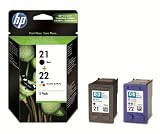 HP - 21/22 Combo Pack - Cartouche d'encre d'Origine - 1 x Noir / Couleur (Cyan / Magenta / Jaune)
