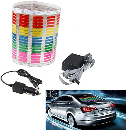 KevinDeal(TM) 80*19cm 12V New Style Sound Music Activated MultiColor Flashing Equalizer Car LED Glow Light Stickers