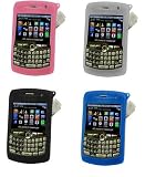 Premium Silicone Case Soft Rubber Cover (With Optional Removable Belt Clip) for RIM Blackberry Curve 8330, 8310, 8300, 8320 (Choose from Black, Blue, Clear, Pink)