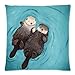 HL HLPPC Otters Hold Hands 18 x 18 Inches Soft Polyester Decorative Pillowcase Zippered Cushion Cover