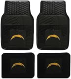 NFL San Diego Chargers Car Floor Mats Heavy Duty 4-Piece Vinyl - Front and Rear