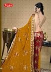 Faux Georgette Partywear Embroidered Saree Sparshb