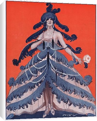 Canvas Prints of Art deco illustration of girl as a Christmas tree, 1920s from Mary Evans