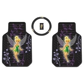 3pc Tinker Bell Mystical Front Floor Mats and Universal Steering Wheel Cover