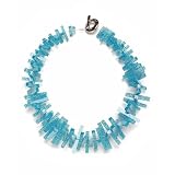 JousJous.com Turquoise Glittery Rubber My Jelly Bars Necklace, Choker Length, 16" Long