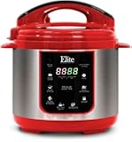 Elite Platinum EPC-414R 9-Functions Digital Pressure Cooker, 4 quart, Red/Silver/Black