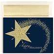 Sparkling Star On Blue Holiday Cards -