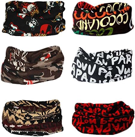 Ussupertar Outdoor Biker Sports Multipurpose Zec Variety Badanas Face Tube Masks Headband Head Wrap Scarf [Set of 4]